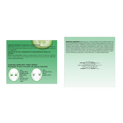 Peter Thomas Roth | Cucumber De-Tox® Hydra-Gel Eye Patches | Cucumber Extract Eye Mask Patches for Puffiness and Dark Circles