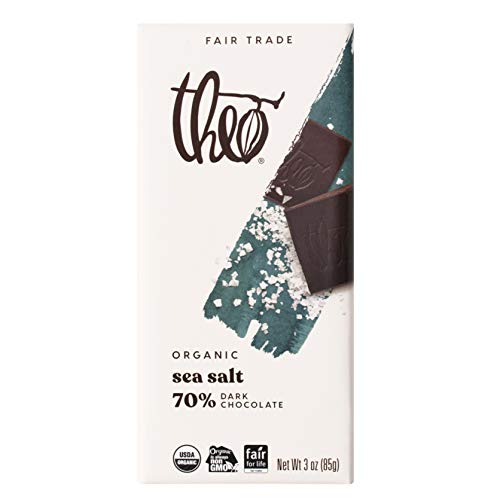 Theo Mint Organic Dark Chocolate Bar, 70% Cacao, 1 Bar | Vegan, Fair Trade