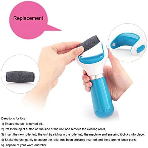 5 Pack Blue Extra Coarse Replacement Refill Roller Compatible with Amope Pedi Refills Electronic Foot File
