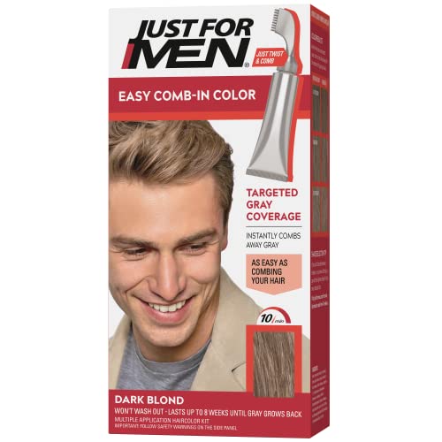 JUST FOR MEN Easy Comb-In Color, No-Mix, Light Brown A-25 (1 Pack) | Easy Comb-In Color light brown patented no-mix formula instantly combs away gray. Targeted gray coverage. Easy application.