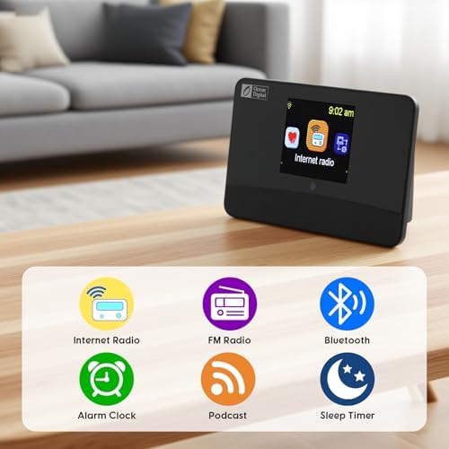 Ocean Digital WR-03M Internet Radio Receiver (No Built-in Speaker) with Bluetooth, FM, Wi-Fi, LAN, Optical & Line Out, UPnP/DLNA Streaming