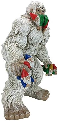 GlitZGlam Large Miniature Yeti and Gnomes for The Fairy Garden. A Large Gnome Figurine (13.25 Inch High) and a Fairy Garden Accessory