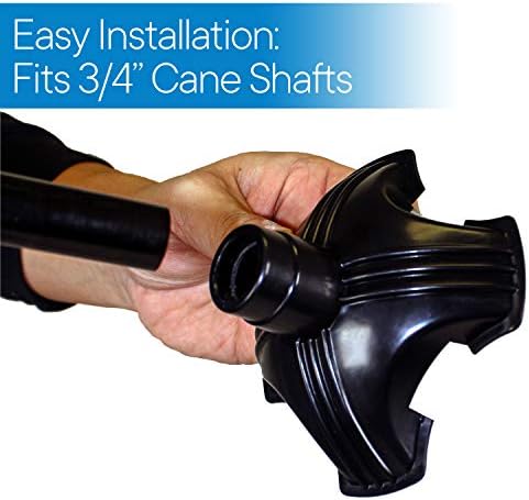 RMS Cane Tip - Self Standing Quad Base Replacement for Most Walking Canes, Sticks