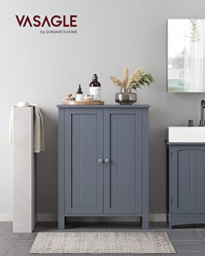 VASAGLE Floor Storage Cabinet, Freestanding Storage Unit with 3 Drawers, 1 Adjustable Shelf, for Bathroom Living Room Dining Kitchen, 11.8 x 23.6 x 31.5 Inches, Cloud White UBBC049WH01S