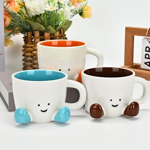 Coffee Mugs,Cute funny Mug For Women, 12.8oz/380ml Unique Ceramic Coffee Tea Cups, Office Mug Gift (chocolate)