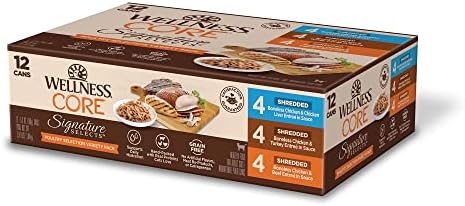 Wellness CORE Signature Selects Variety Pack Adult Canned Wet Cat Food, Natural, Protein Rich, Grain Free, Poultry Recipes, 2.8 oz, Pack of 8 Cans