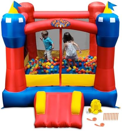 Magic Castle - Inflatable Bounce House with Blower - Premium Quality - Indoor/Outdoor - Portable - Sets Up in Seconds