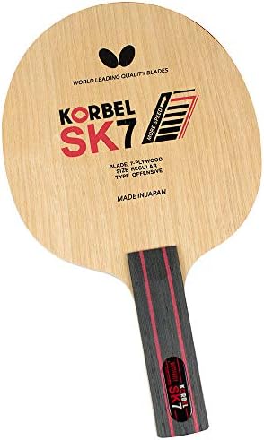 Butterfly Korbel SK7 Table Tennis Blade - 7-ply All-Wood Blade - Professional Butterfly Table Tennis Blade - Available in AN, FL, and ST Shakehand Handle Styles - Made in Japan