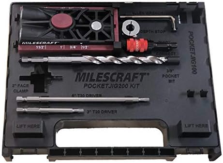 Milescraft Pocket Jig200 Pocket Hole Kit, Red