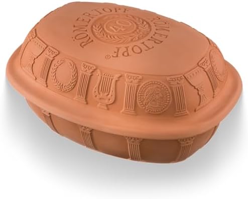 Romertopf Clay Roaster | 40 Years Anniversary Edition | Non-Stick Dutch Oven | Healthy Pot Cooking | Clay Baker | Versatile Cooking Vessel - 3.7 Quarts (3.5 Liters) for up to 6 people