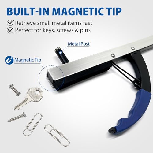 Blue Jay 26" Reacher Grabber Tool for Seniors - Lightweight Trash Picker Upper & Pick Up Stick with Magnetic Tip - Long Reach Mobility Aid for Wheelchair & Surgery Recovery