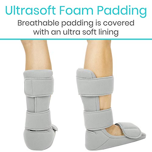 Vive Plantar Fasciitis Night Splint Plus Trigger Point Stretch Wedges | Soft Leg Brace Support, Orthopedic Sleeping Immobilizer Stretch Boot (Large: Men's: 8.5-11, Women's: 10-12)
