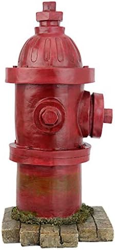 Design Toscano Dog's Second Best Friend Fire Hydrant Pee Post Indoor/Outdoor Statue, Medium 14 Inch Tall, Cast Stone Resin, Red Painted Finish