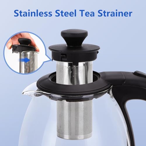 Taylor Swoden Electric Kettle with Tea Infuser, 1L Small Electric Tea Kettle with Keep Warm, LED Light Hot Water Boiler & Heater for Coffee & Teas