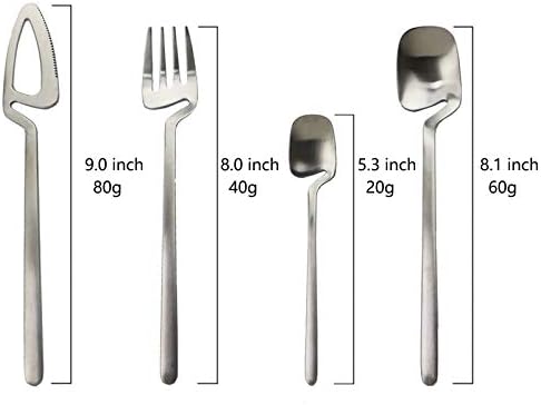 JASHII Hangable Silverware Set, Matte Rainbow Flatware Cutlery Set Service for 2