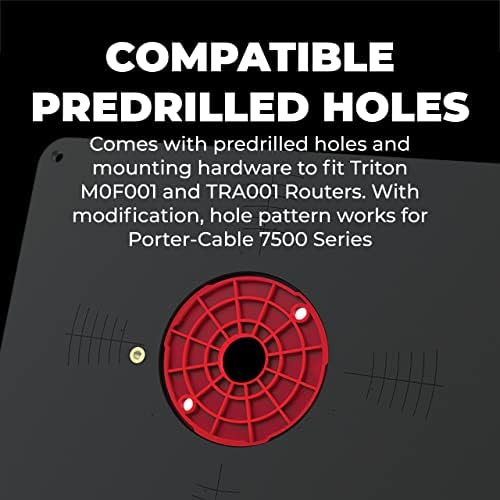 Kreg Precision Router Table Insert Plate - Predrilled for Triton MOF001 and TRA001 Routers - Level-Loc Rings - PRS4034