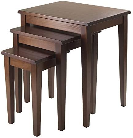Winsome Regalia Nesting Accent Tables, for Living Room, Walnut, Set of 3