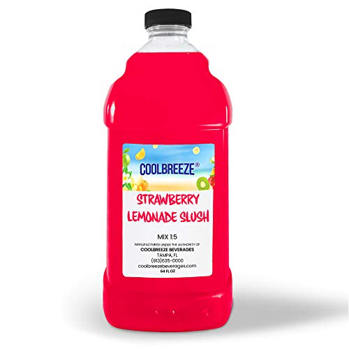 Coolbreeze Beverages Strawberry Lemonade Frozen Drink Mix – Flavor Syrup for Frozen Daiquiri, Slushie, Snowcone, and Shaved Ice Machines