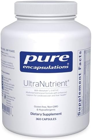 Pure Encapsulations UltraNutrient - Minerals & Multivitamins - Supports Liver & Heart Health* - Supplement for Antioxidants - with Vitamin C, CoQ10 - Non-GMO * Gluten-Free - 90 Capsules | Minerals and Multivitamins, Supports Liver and Heart Health*, Supp…