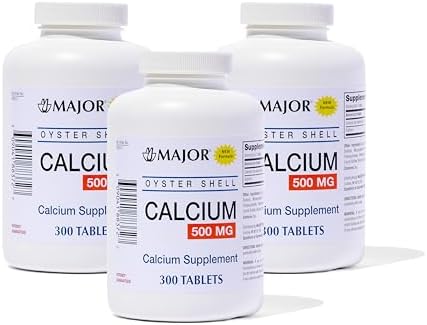Major Oyster Shell Calcium 500 mg - Daily Calcium Supplement - 300 Tablets (1-Pack)