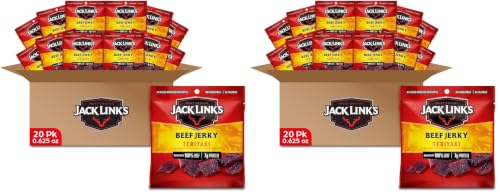 Jack Link's Beef Jerky Variety Pack - Original and Teriyaki - (9 Pack) 1.25 oz Bag - Ready to Eat Protein Snacks - 13g Protein per Serving - Made with 100% Real Beef | Bag - Ready to Eat Protein Snacks - 13g Protein per Serving - Made with 100% Real Beef
