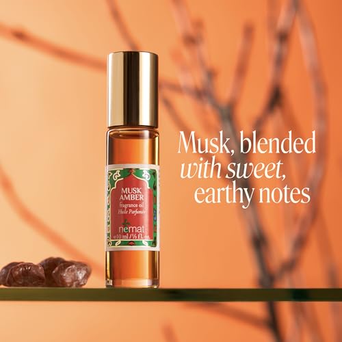 Nemat Fragrances – Musk Amber Roll-on Perfume (10ml / .34fl Oz) | Long Lasting, Alcohol Free, Essential Oil Based, Unisex, Roll-On Bottle