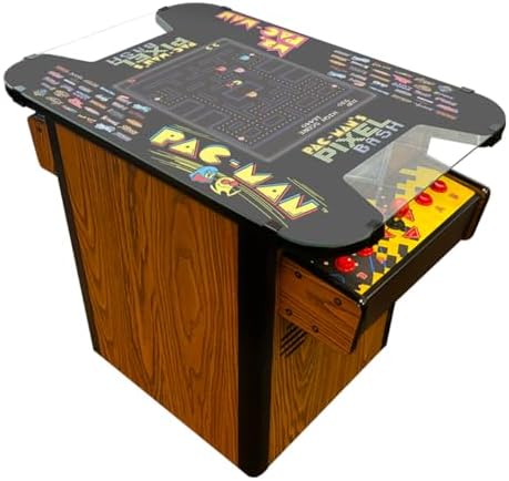 Namco Pac-Man Pixel Bash Cocktail Arcade Game Machine with Woodgrain Finish