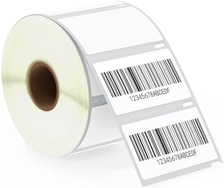 BETCKEY - Compatible DYMO 30334 (2-1/4" x 1-1/4") Multipurpose Barcode Labels, Perforated, Compatible with DYMO Labelwriter 450, 4XL, NOT FIT 550 & 5XL [10 Rolls/10000 Labels]