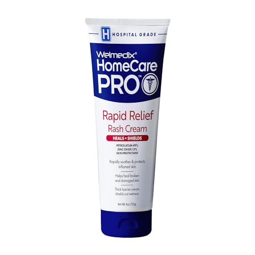 Welmedix Adult Diaper Rash Cream - Maximum Strength Zinc Oxide Cream | Moisturizing Skin Barrier - Fragile Skin Protection Ointment - Diaper Rash Cream for Adults - 4oz Tube