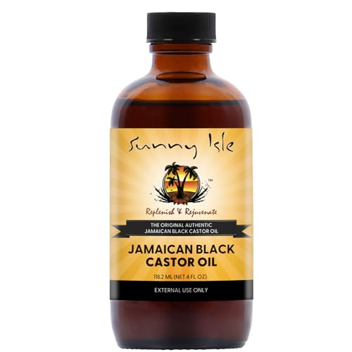 Sunny Isle Jamaican Black Castor Oil 4oz, Original, Authentic | Moisturizing JBCO for Hair Growth, Scalp Care, Edges, Eyebrows & Eyelashes, Conditioning for Dry Skin, Unscented