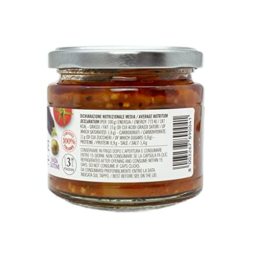 CAMPO D'ORO - Sicilian Eggplant Caponata, Glass Jar 6.3 oz (180g)