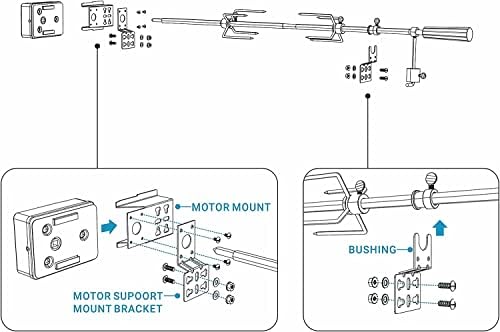 6902 Universal Barbecue Grill Stainless Steel Rotisserie Motor Bracket