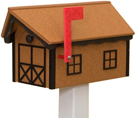 Recycled Poly Plastic Barn Mailbox USA Handmade (Weatherwood)