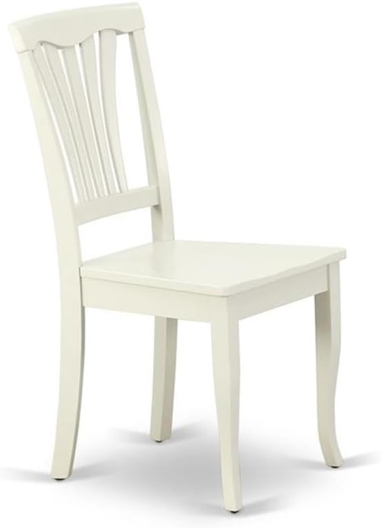 East West Furniture AVC-SBR-LC Avon Dining Chairs - Faux Leather Upholstered Wood Chairs, Set of 2, Saddle Brown