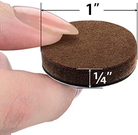 16 Heavy-Duty Felt Furniture Pads 2” 1/4” Thick X-Protector Round Felt Pads | for Furniture Feet - The Best Felt Floor Protectors for Furniture to Prevent Scratches. Protect Your Hard Floor! (Brown)
