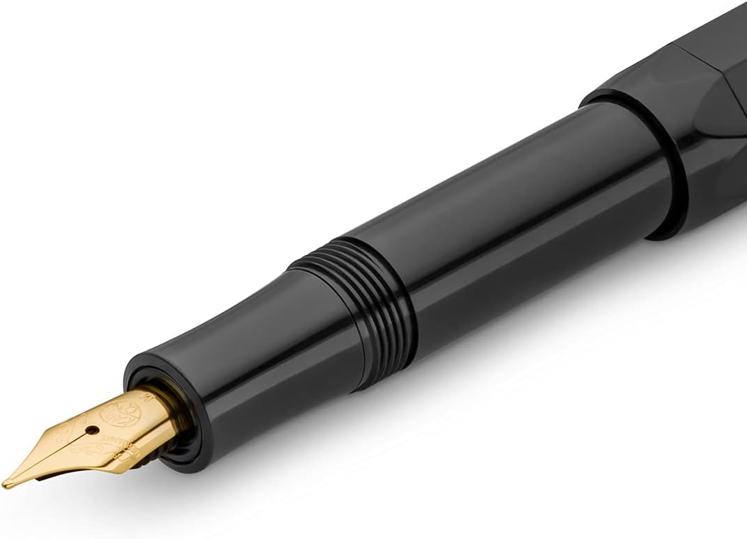 Kaweco CLASSIC SPORT Fountain Pen White with 23 Carat Gold-Plated Steel Nib and Iridium Tip for Ink Cartridges I Sport Fountain Pen 13 cm I Nib: BB (Extra Broad)