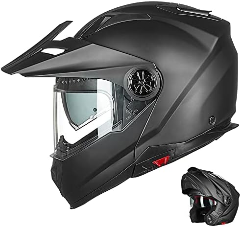 ILM Motorcycle Full Face Modular ATV Helmet Three in One Snowmobile Casco with Pinlock Anti Fog Visor for Men Women DOT Model 909F