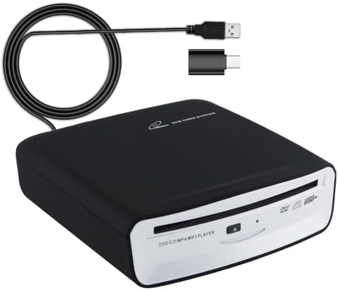 USB External Car Universal CD Player USB Connection Portable CD Player for Car Android Navigation/TV/MacBook pro/Laptops Desktops with Plug and Play