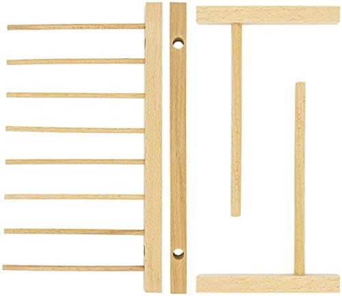 Southern Homewares Collapsible Wooden Pasta Drying Rack – Natural Beechwood Pasta Hanger for Fresh Pasta, Noodles