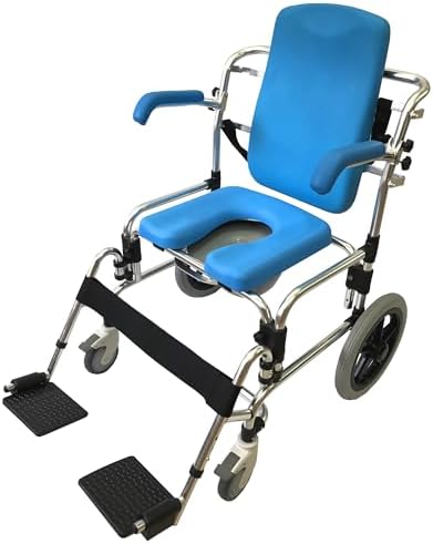 Platinum Health Baltic Professional Transport Shower/Commode Chair-Padded, Polyurethane or Polyvinyl Chloride