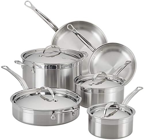Hestan - ProBond Collection - Professional Clad Stainless Steel 10-Piece Ultimate Cookware Set, Induction Cooktop Compatible