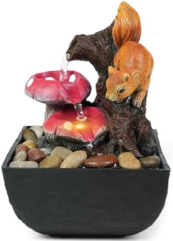 Ferris Island with LED Lights, Resin Tabletop, Small Rockery Fountain | Resin indoor desktop small rockery fountain, suitable for desktop decoration in offices, homes, and bedrooms