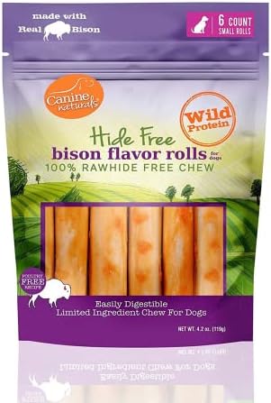 Canine Naturals Rawhide Free Chicken Recipe Dog Chews, Mini Rolls, 6 Count