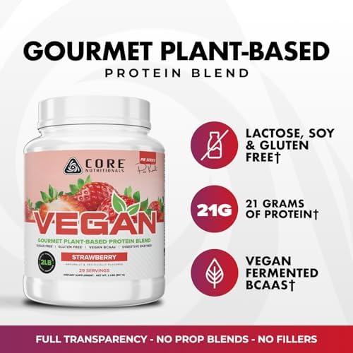 Core Nutritionals Vegan Plant Protein, Chocolate Brownie, 2 lb