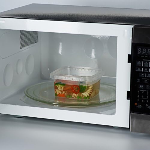 Decony 32 oz. Square Clear Deli Food Storage Containers With Lids Airtight Tamper evident system easy stackable saver shape Restaurant Take