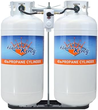 Flame King 40 Pound Steel Propane Tank Cylinder/Regulator/Mounting Rack Kit