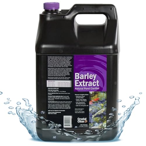 CrystalClear Barley Extract Pond Treatment, Water Clarifier, 2.5 Gallon | Natural for Fountains, Water Gardens & Koi Ponds, clears cloudiness and is Fish & Plant Safe