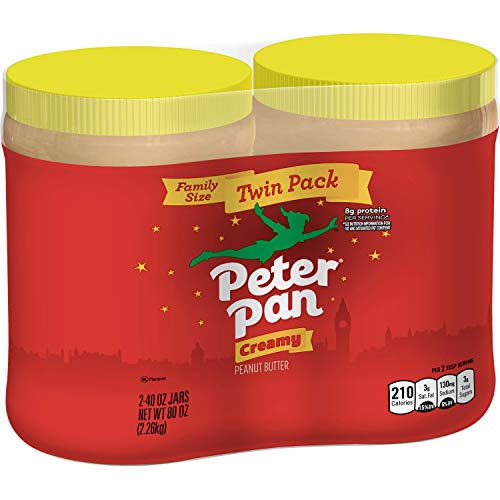 Peter Pan Creamy Peanut Butter, Made with Roasted Peanuts, Great for Peanut Butter and Jelly Sandwiches and Peanut Butter Snacks, Gluten Free Peanut Butter, 56 OZ Jar