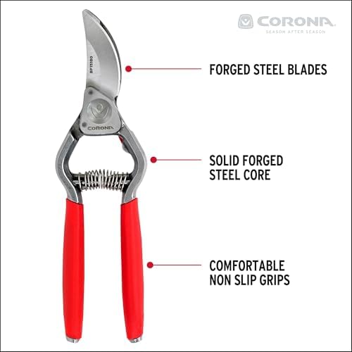 Corona Tools Forged Steel ClassicCUT Bypass Hand Pruner – 1-Inch Cut Capacity Garden Pruning Shears for Stems & Branches