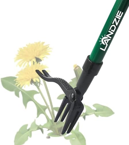 Weeder Weed Puller Tool, 55 Inch Steel Stand Up Weed Puller with Long Handle